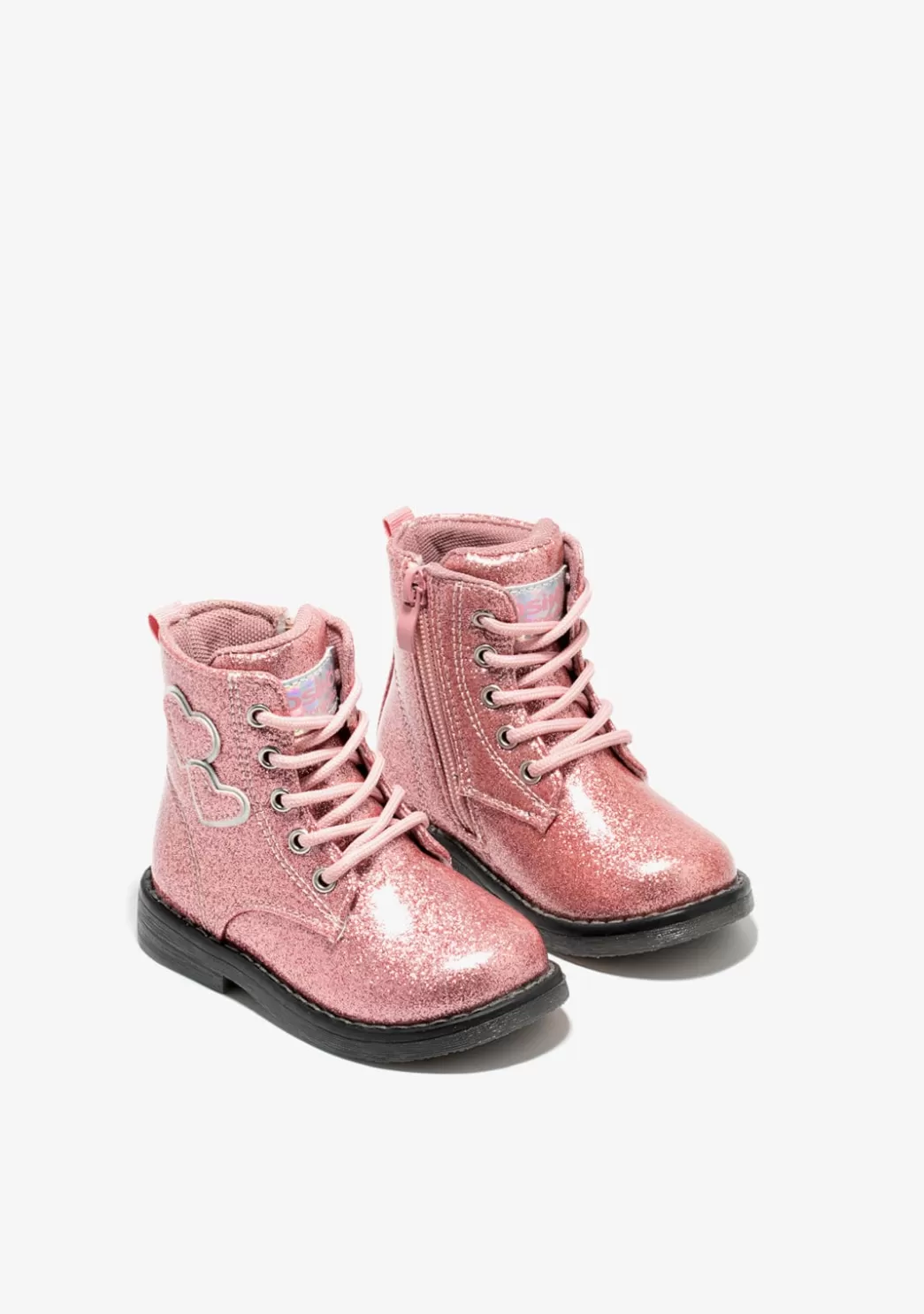 Outlet Botines De Bebé Corazones Cordones Rosa Botas | Botas