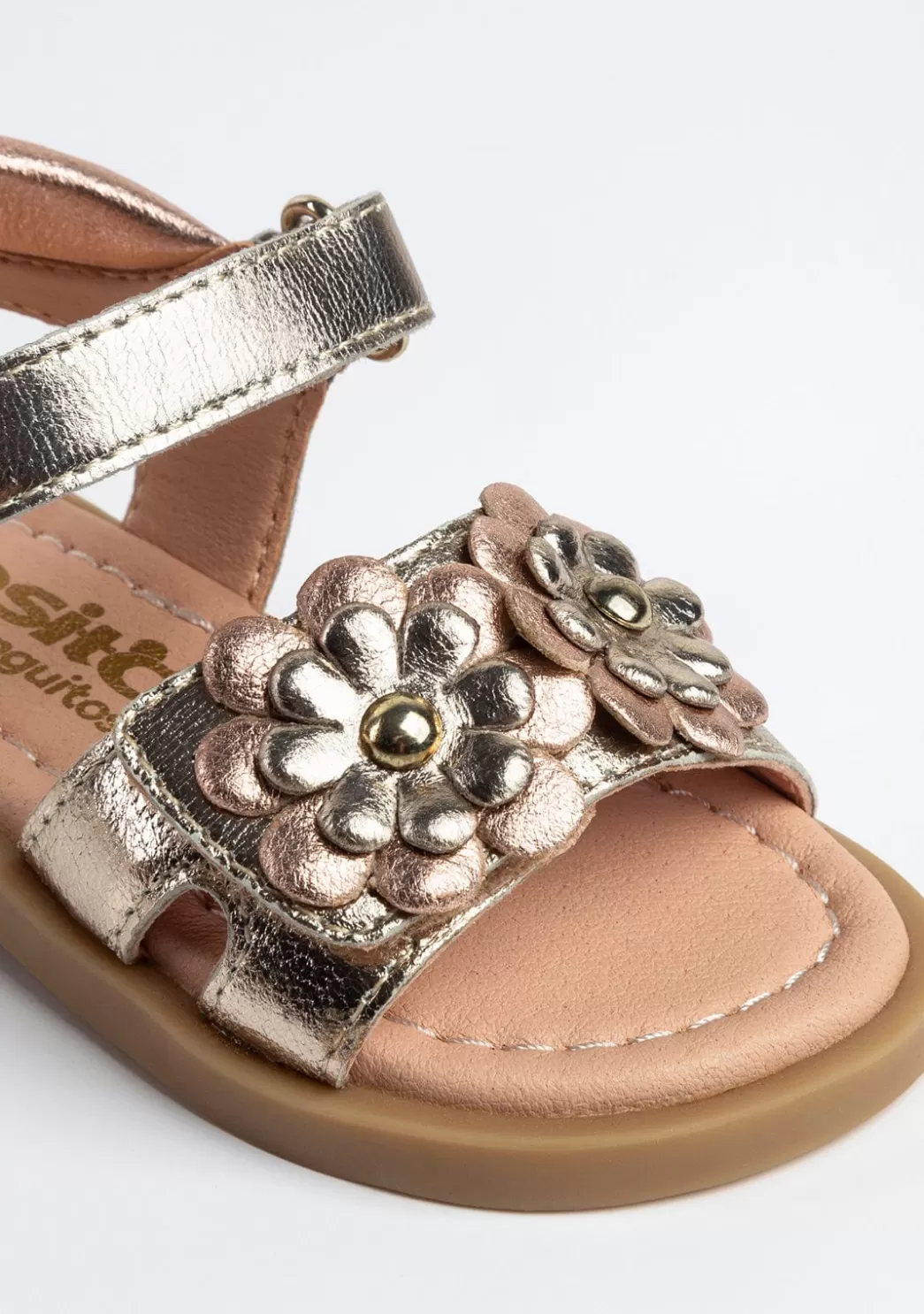 sandalias_de_beb_flores_piel_metalizada_3.webp Best Sandalias De Bebé Flores Piel Metalizada Sandalias
