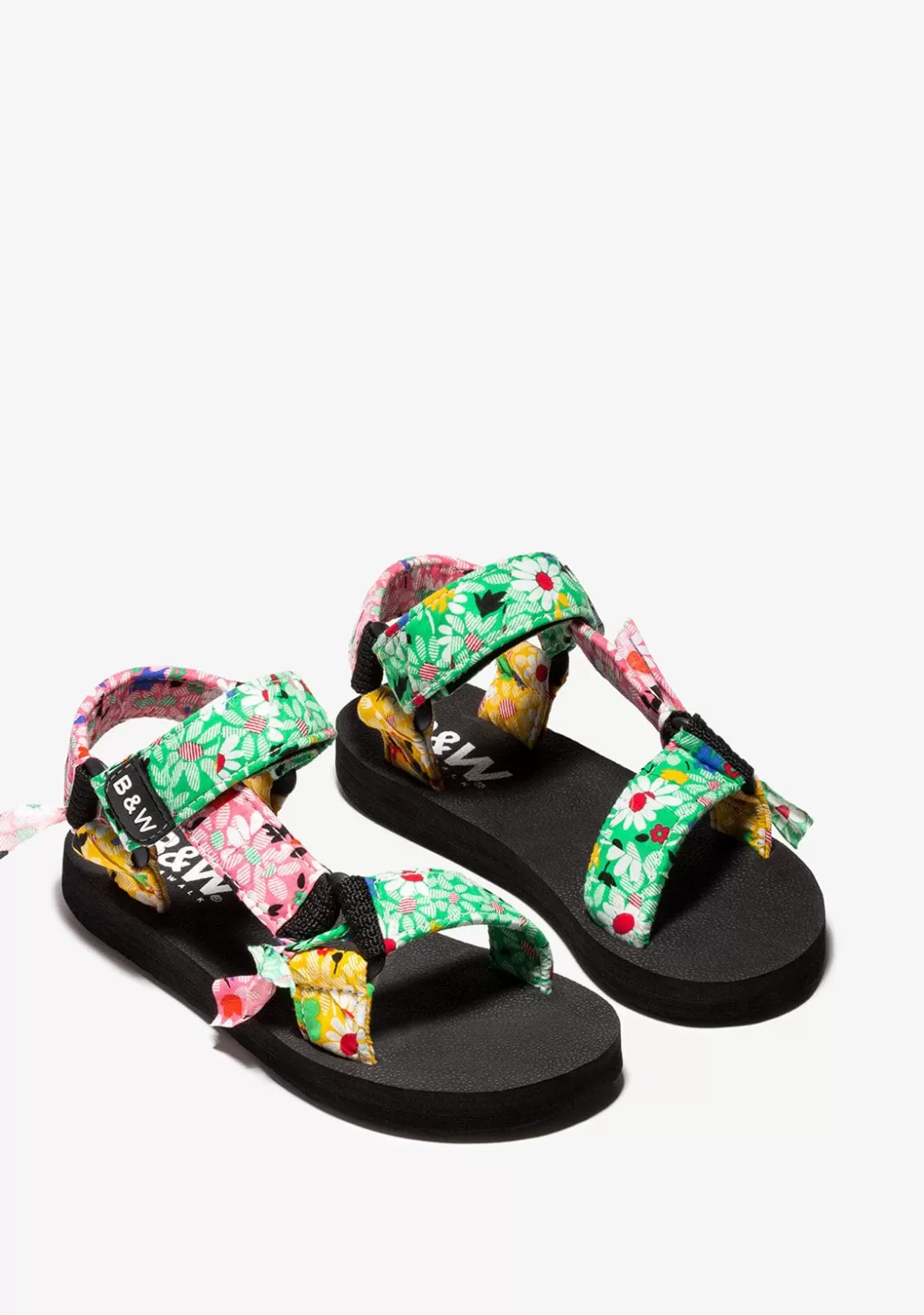 New Sandalias De Niña Flores Multicolor B&W Sandalias | Sandalias