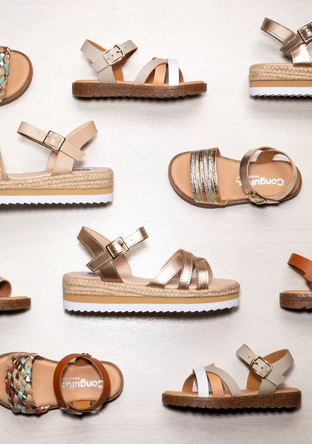 Shop Sandalias De Niña Metalizado Piel Multicolor Sandalias