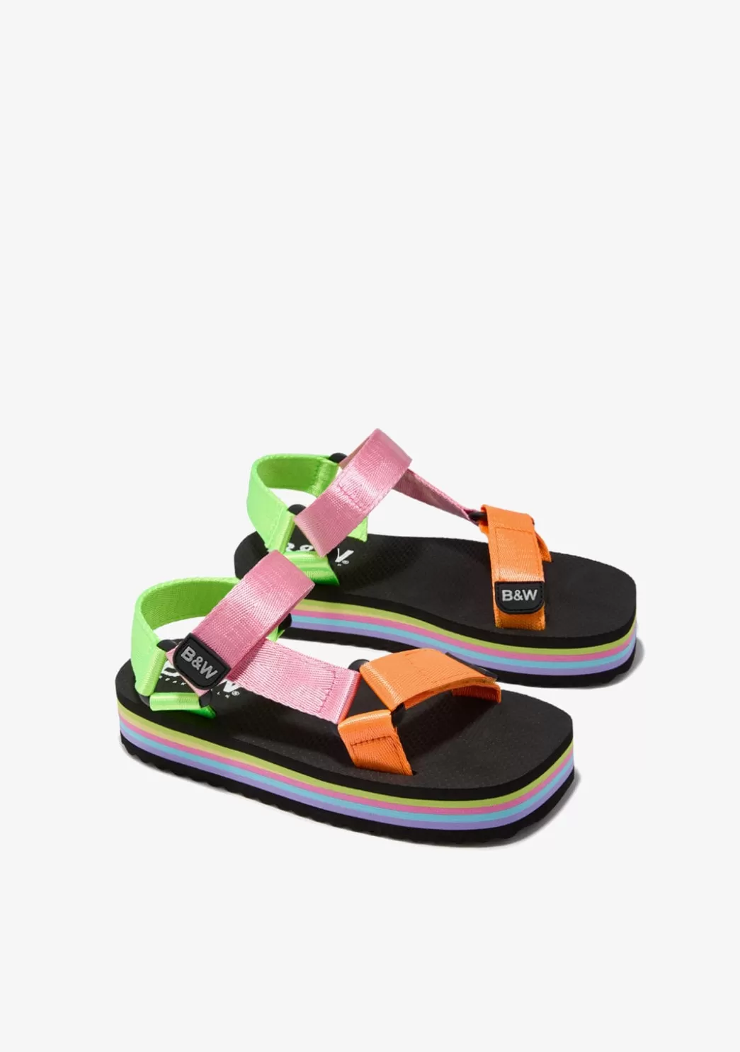 Best Sandalias Plataforma Multicolor B&W Sandalias | Chanclas