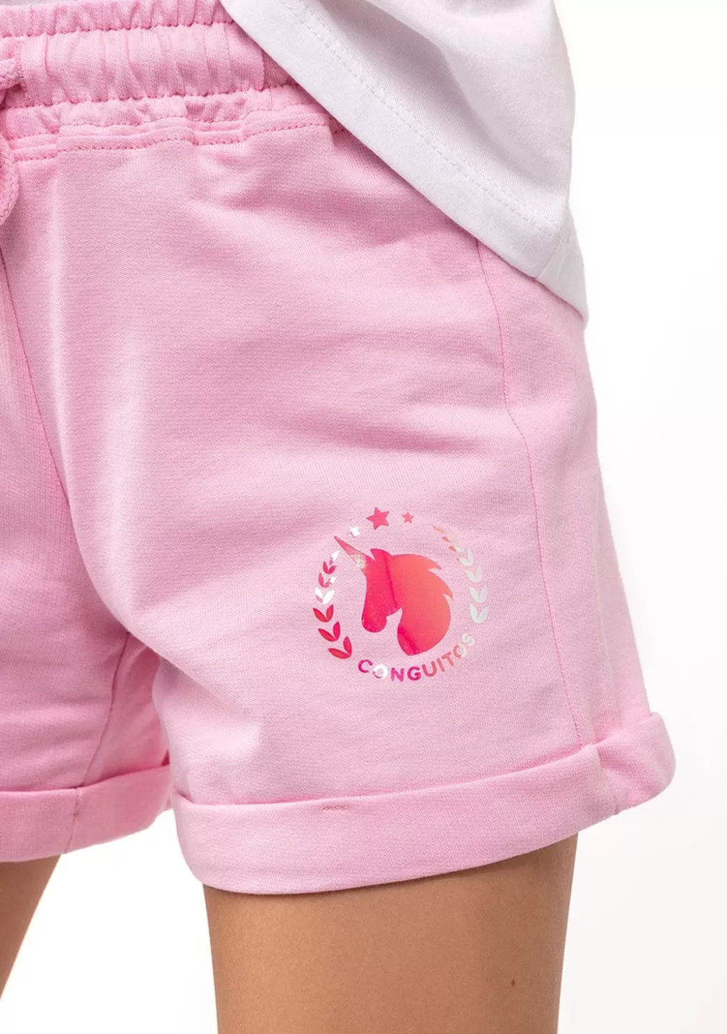 Clearance Short Deportivo De Niña Liso Unicornio Rosa Shorts