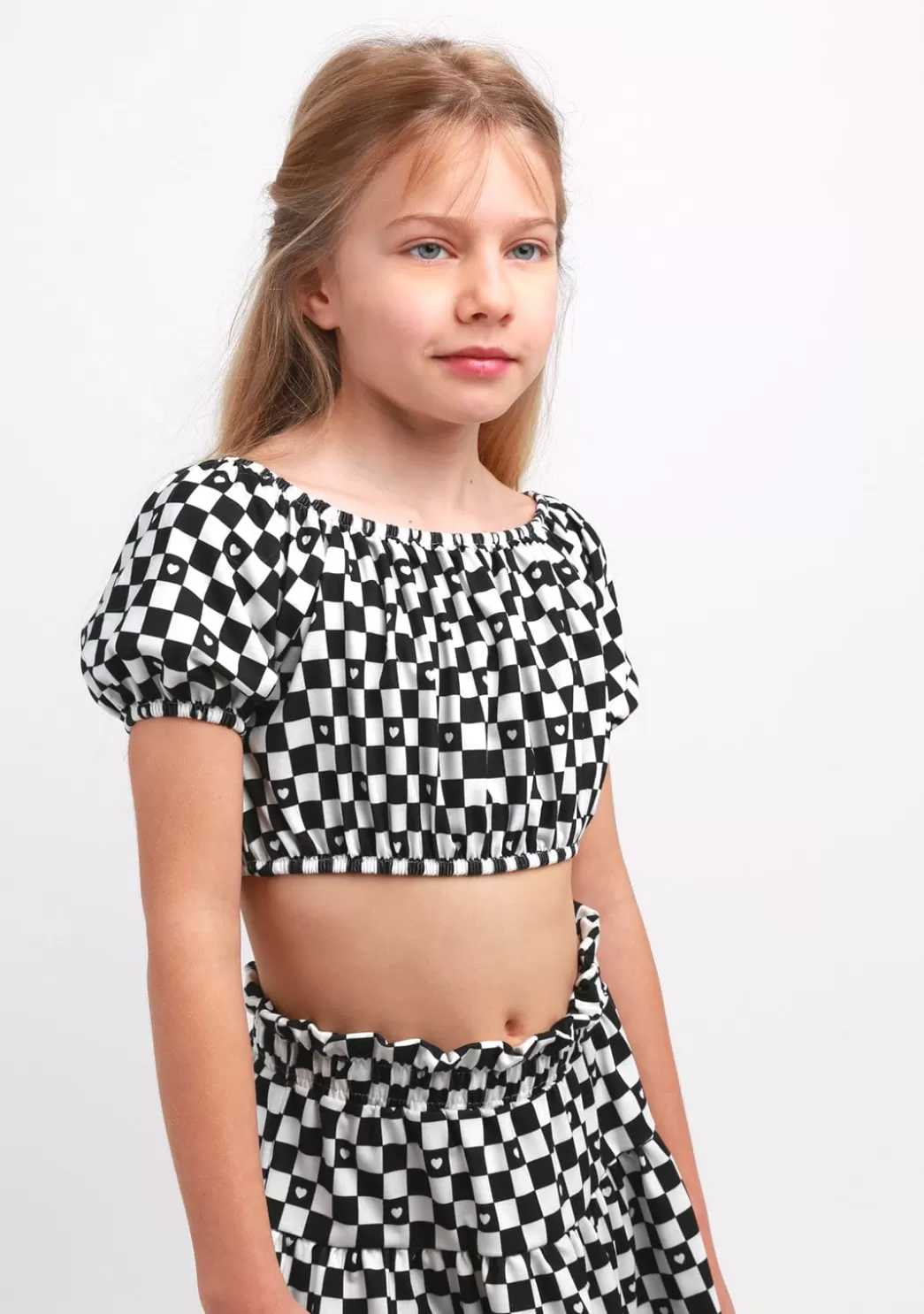 top_nia_cuadros_negro_3.webp Best Sale Top Niña Cuadros Negro Camisetas