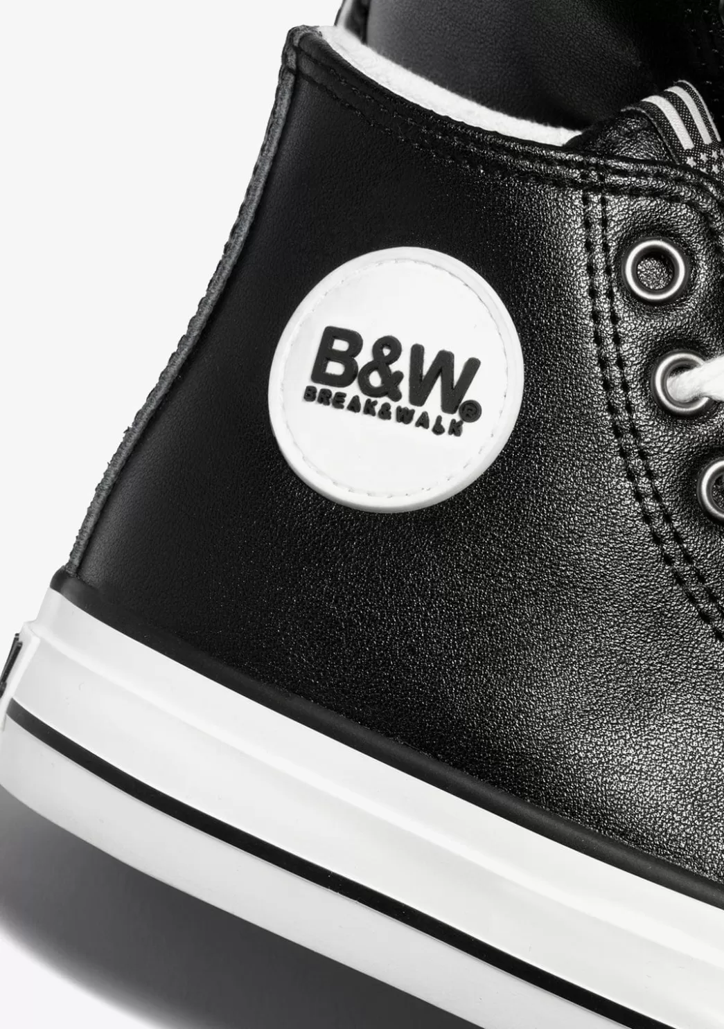 unisex_black_logo_hitop_sneakers_napa_bw_3.webp New Unisex Black Logo Hi-Top Sneakers Napa B&W Zapatillas | Zapatillas