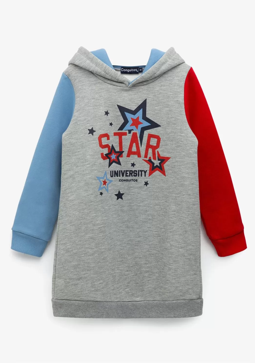 Fashion Vestido De Niña Color Block Capucha Gris Vestidos Sudadera | Vestidos