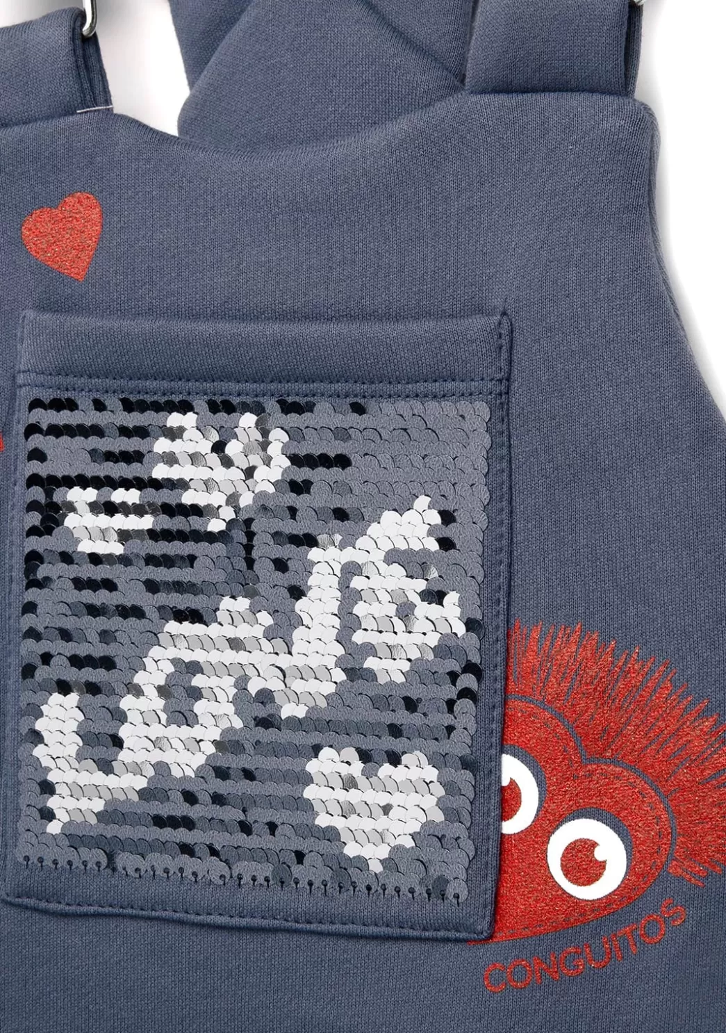 Discount Vestido De Niña Pichi Lentejuelas Corazón Gris Vestidos Sudadera | Vestidos