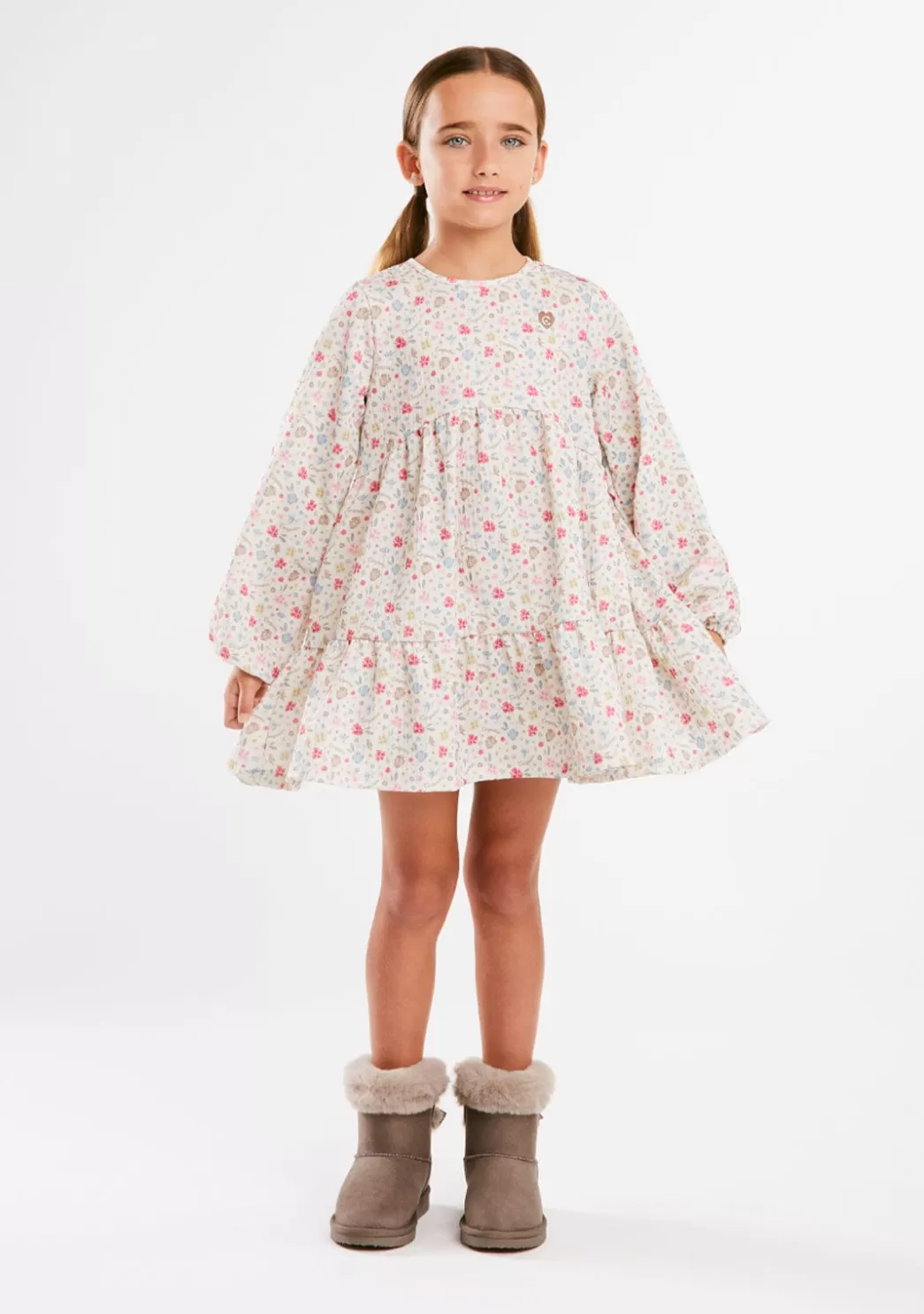 vestido_estampado_flores_beige_4.webp Best Sale Vestido Estampado Flores Beige Vestidos