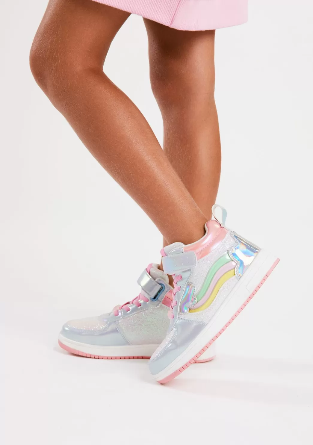 Clearance Zapatillas Altas Con Luces Arcoíris Multicolor Zapatillas Con Luces | Zapatillas
