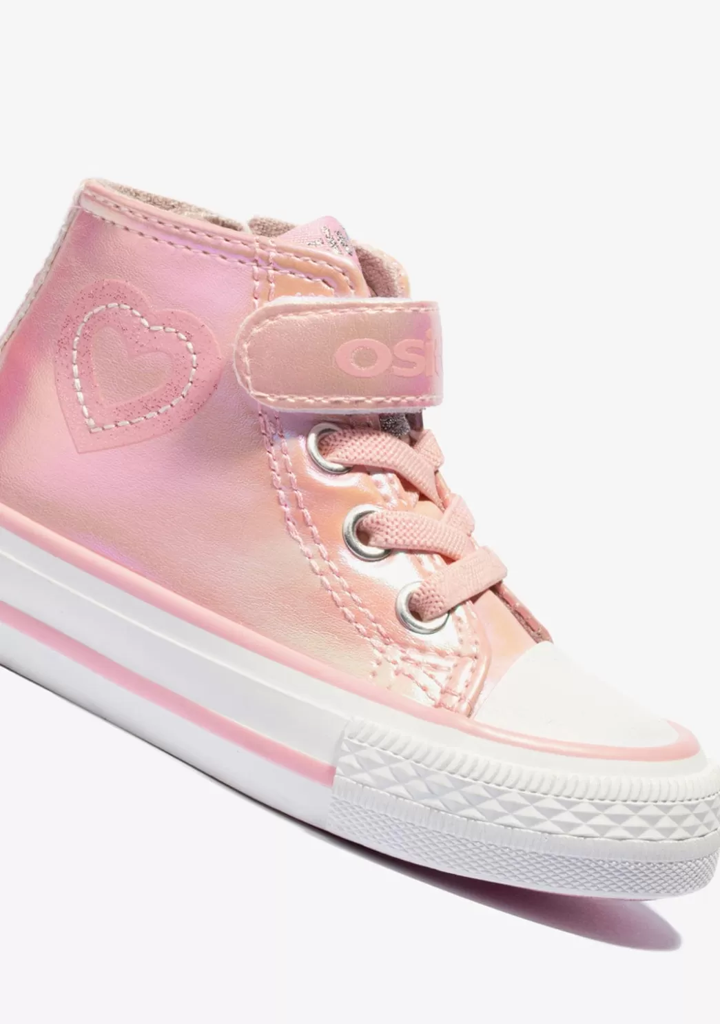 Cheap Zapatillas Altas De Bebé Charol Corazón Rosa Zapatillas | Zapatillas