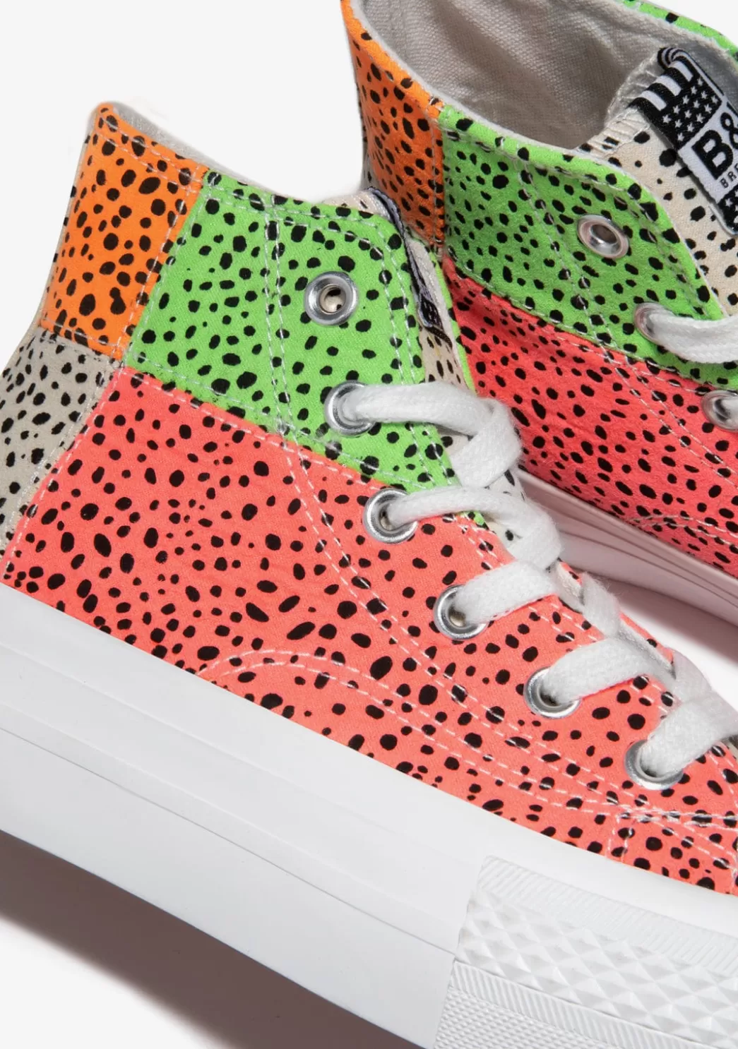 Clearance Zapatillas Altas Patchwork Multicolor B&W Zapatillas | Zapatillas