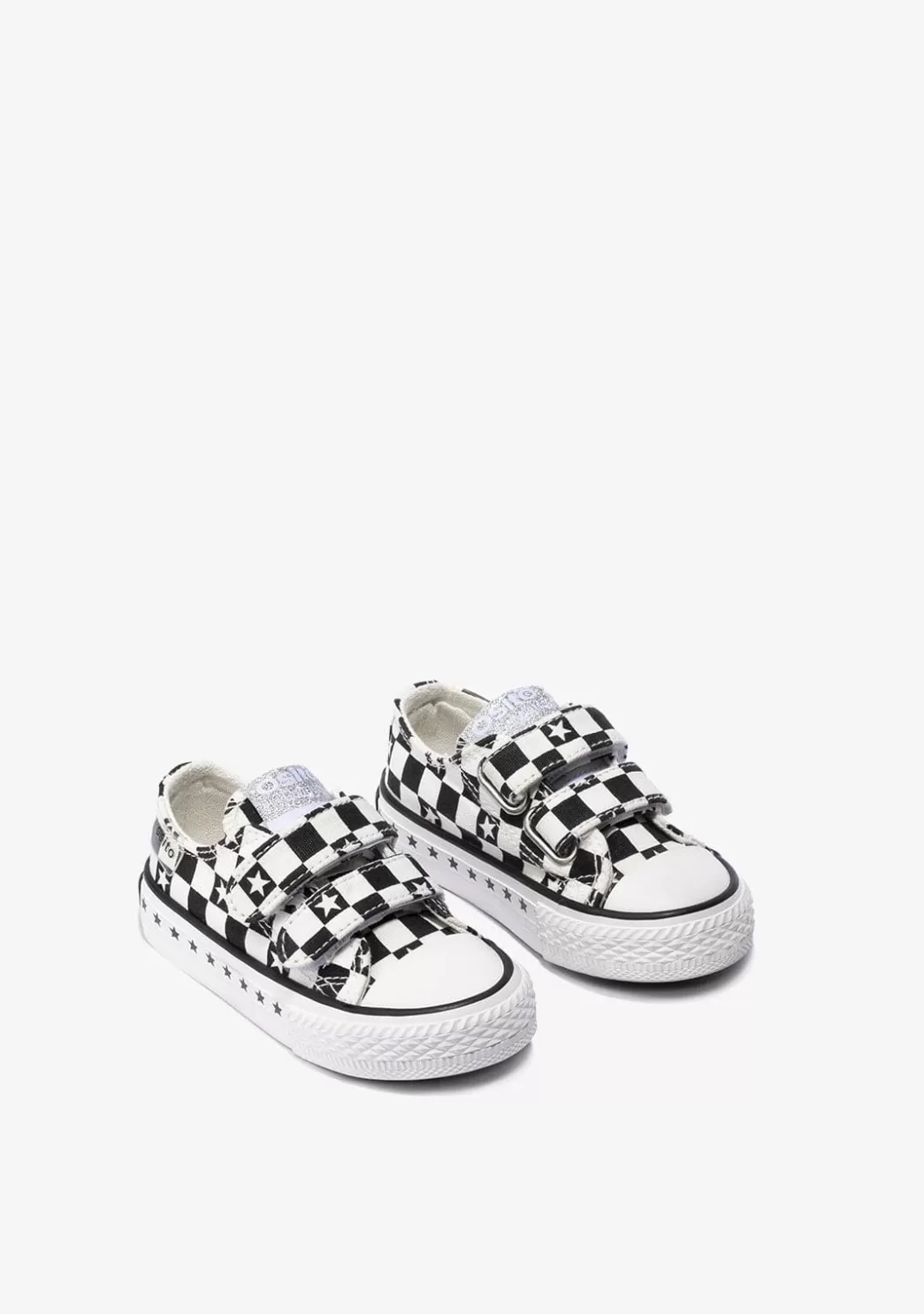 zapatillas_de_beb_cuadros_lona_negro_3.webp Sale Zapatillas De Bebé Cuadros Lona Negro Zapatillas | Zapatillas